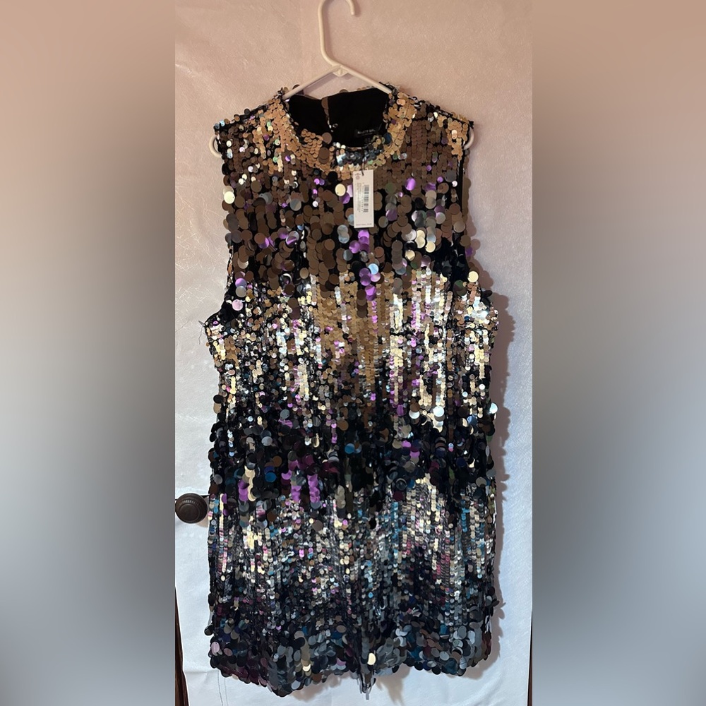 Plus Size Sequins Dress (Silver)